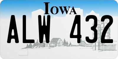 IA license plate ALW432