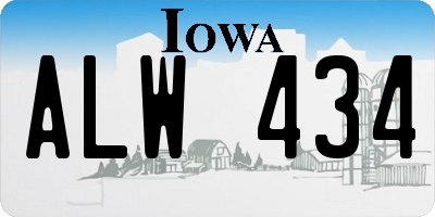 IA license plate ALW434