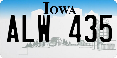IA license plate ALW435