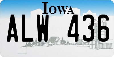 IA license plate ALW436