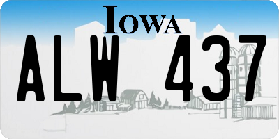 IA license plate ALW437