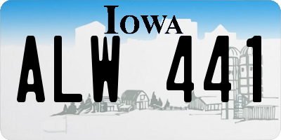 IA license plate ALW441