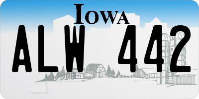 IA license plate ALW442