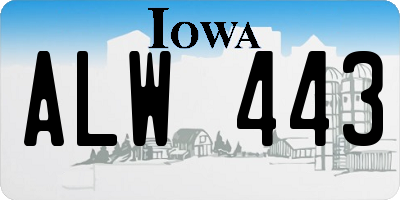 IA license plate ALW443