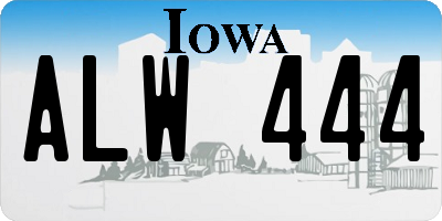 IA license plate ALW444