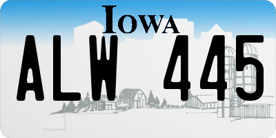 IA license plate ALW445