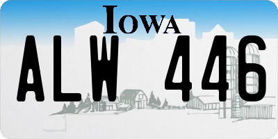 IA license plate ALW446