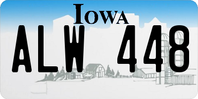 IA license plate ALW448