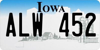 IA license plate ALW452