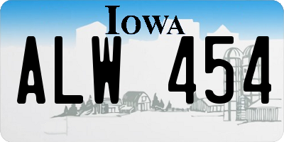 IA license plate ALW454