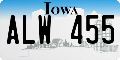 IA license plate ALW455