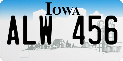 IA license plate ALW456