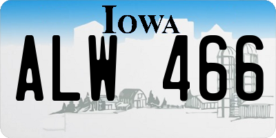 IA license plate ALW466