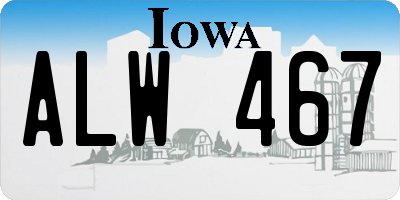 IA license plate ALW467