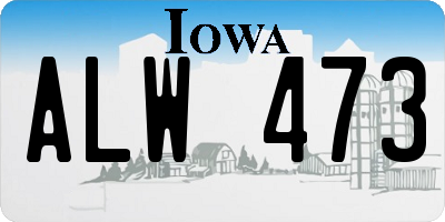 IA license plate ALW473