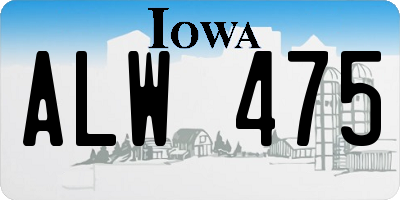 IA license plate ALW475
