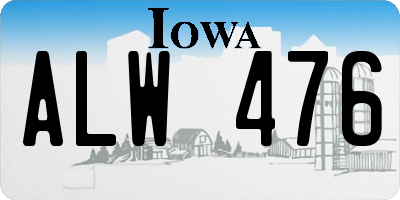 IA license plate ALW476