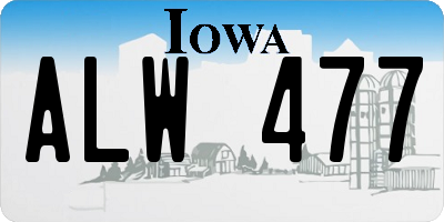 IA license plate ALW477