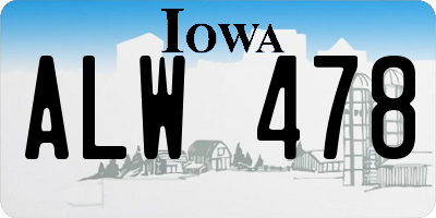 IA license plate ALW478