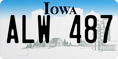 IA license plate ALW487