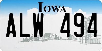 IA license plate ALW494