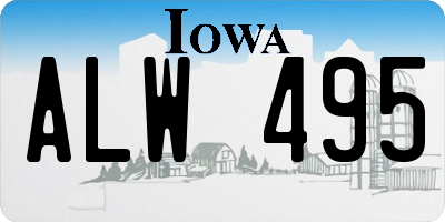 IA license plate ALW495