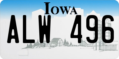 IA license plate ALW496