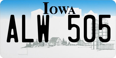 IA license plate ALW505