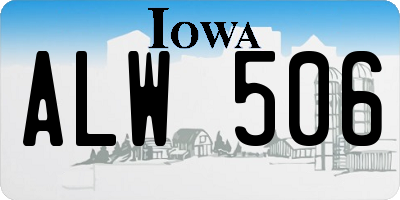 IA license plate ALW506
