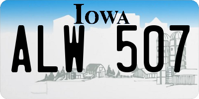 IA license plate ALW507