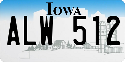 IA license plate ALW512