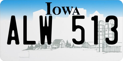 IA license plate ALW513