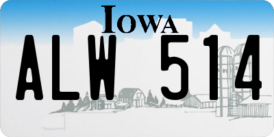 IA license plate ALW514