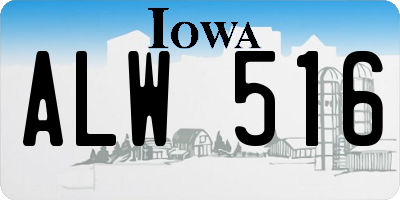 IA license plate ALW516