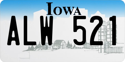IA license plate ALW521
