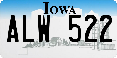 IA license plate ALW522