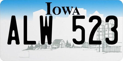 IA license plate ALW523