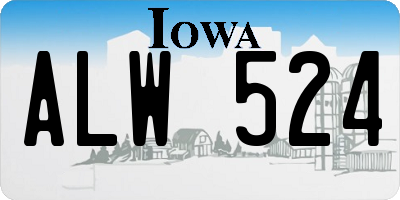 IA license plate ALW524