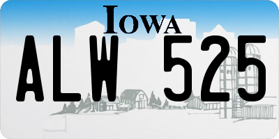 IA license plate ALW525