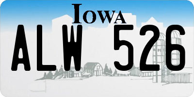 IA license plate ALW526