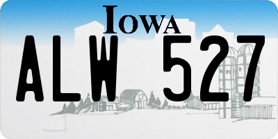 IA license plate ALW527