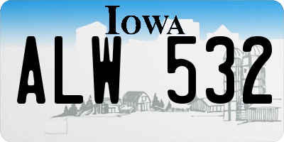 IA license plate ALW532