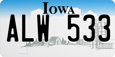 IA license plate ALW533