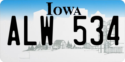 IA license plate ALW534