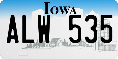 IA license plate ALW535