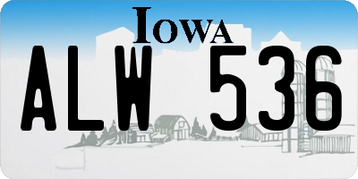 IA license plate ALW536