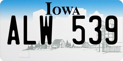 IA license plate ALW539