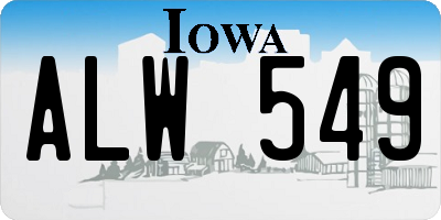 IA license plate ALW549