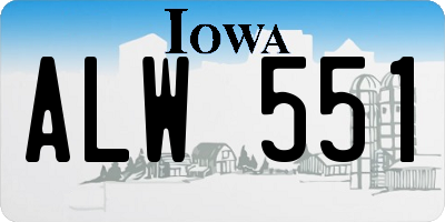 IA license plate ALW551