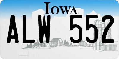 IA license plate ALW552